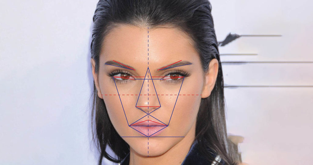 Kendall Jenner symmetry drawn on her face